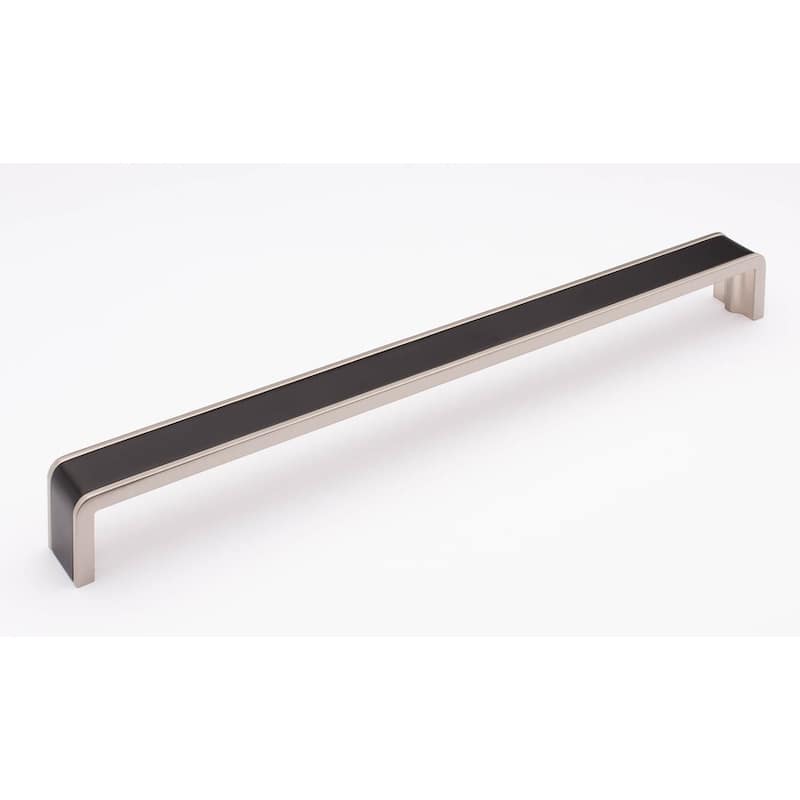 Sietto Fusion 12 Inch Center to Center Handle Cabinet Pull - Matte Black / Satin Nickel