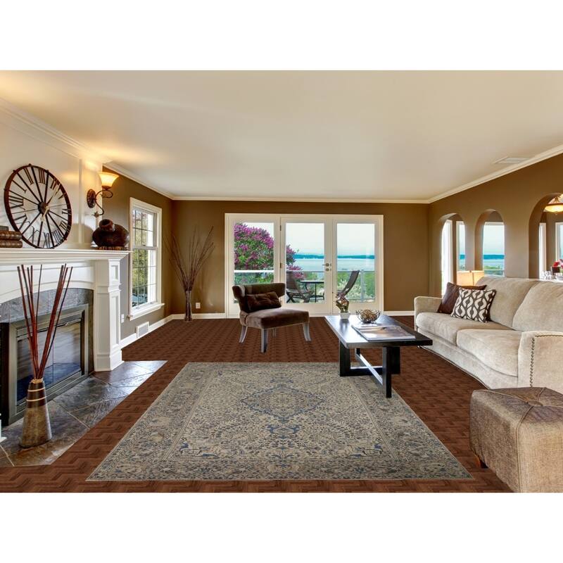 Ivory Tabriz Persian Area Rug Hand-Knotted Wool Carpet - 6'3"x 9'5"