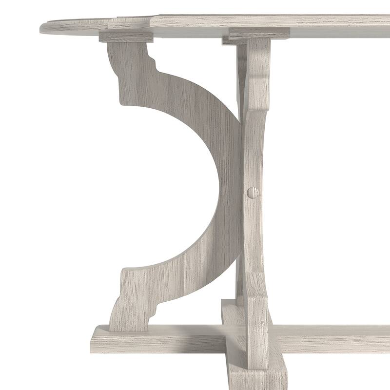 GALANO Doynton 39.4 in. Oval Solid Wood Top Coffee Table