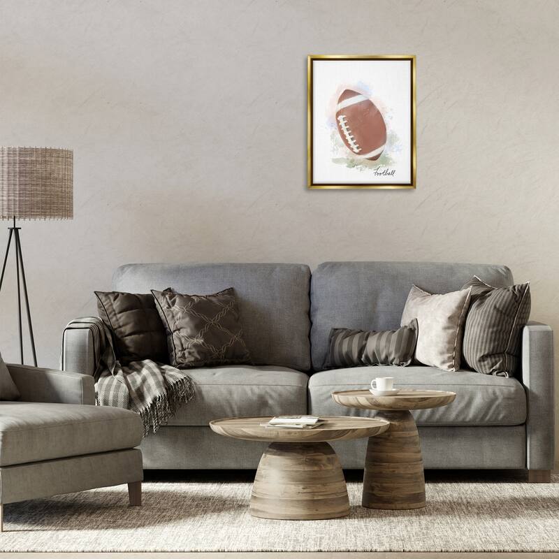 Stupell Soft Pastel Football Framed Floater Canvas Wall Art Design By Matthew Piotrowicz