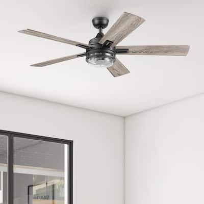 52" Honeywell Myers Park Contemporary Indoor LED Ceiling Fan with Light, Remote Control, Dual Finish Blades