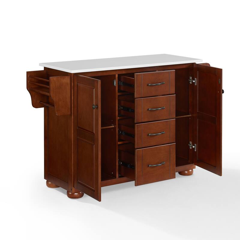 Kitchen Island Stone Top Portable Cart Storage Cabinet Modern Kitchen Furniture