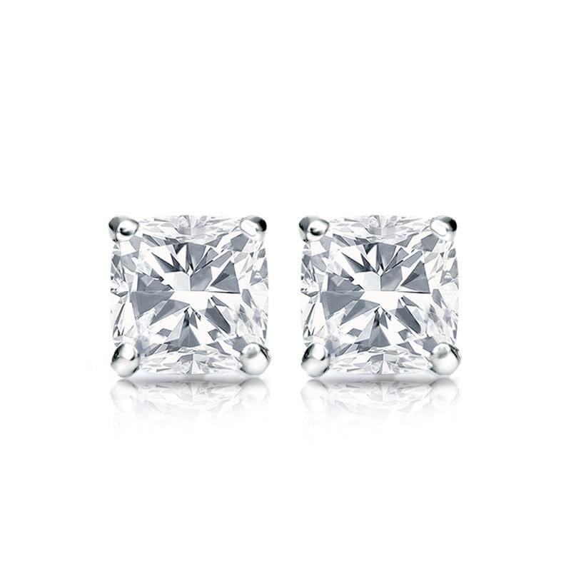 Auriya 14k Gold 3/4ctw Cushion Cut Diamond Stud Earrings (H-1, SI1-SI2)