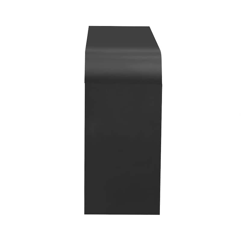 63-Inch Wave-Pattern Console Table with 4 Doors and Adjustable Shelf,Curved design Sofa Table Behind Couch