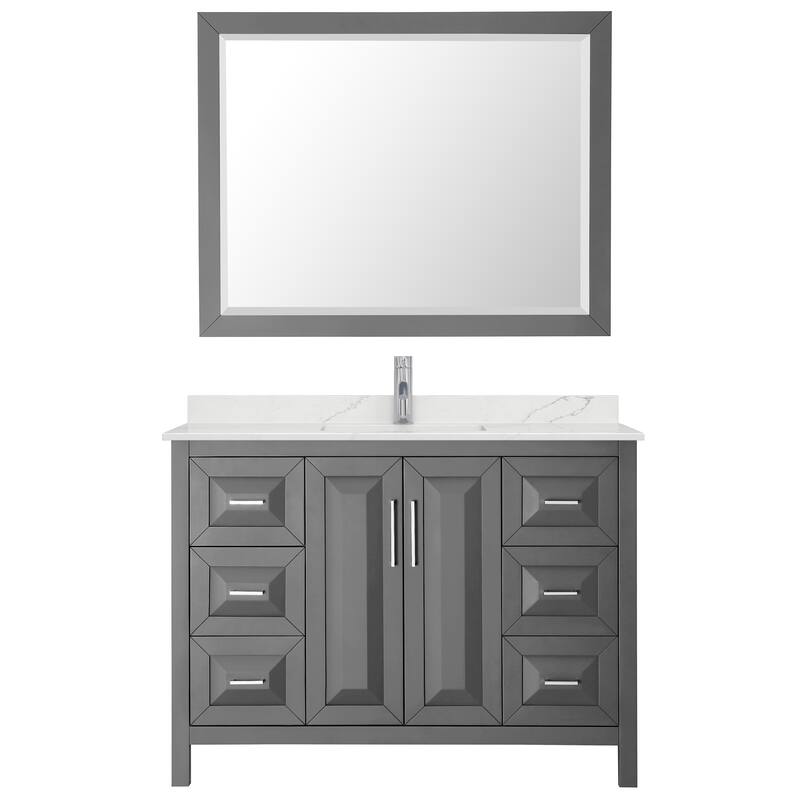 Daria 48-inch Single Vanity, Single Hole Quartz Top, 46-inch Mirror