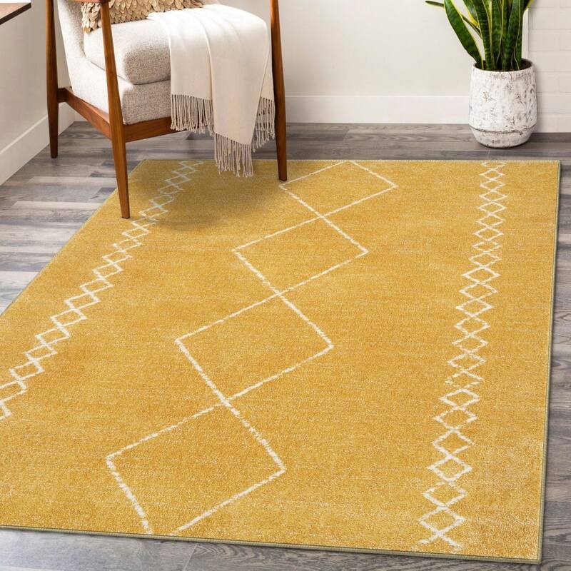 Luxe Weavers Boho Moroccan Geometric Area Rug - 9' x 12' - Yellow