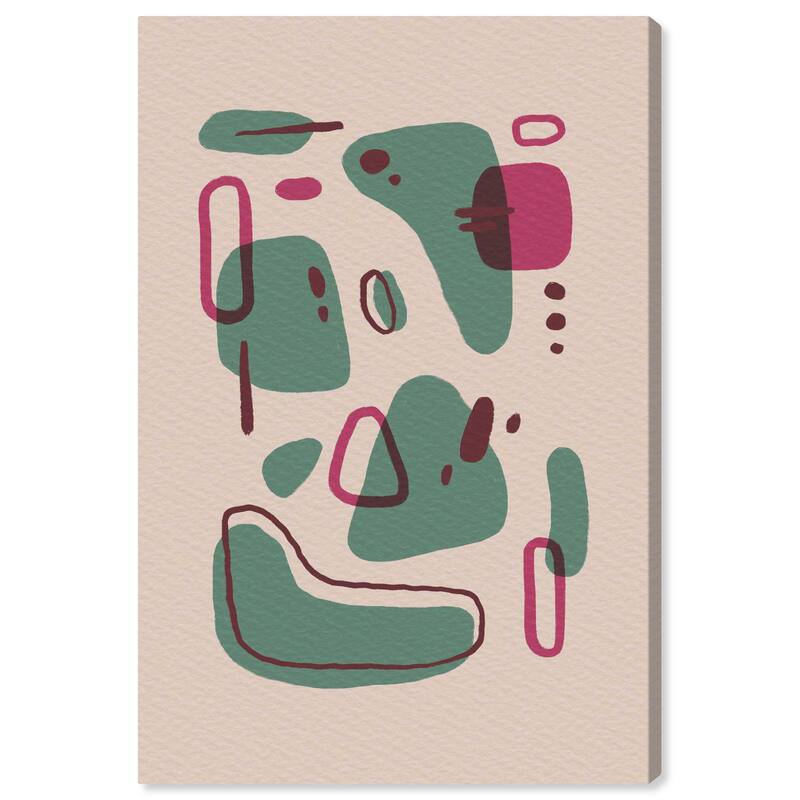 Wynwood Studio Canvas Abstract Mid-Century Shapes Green and Light Pink Mid-Century Modern Wall Art Canvas Print