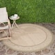 SAFAVIEH Courtyard Laurene Waterproof Patio Backyard Rug - 6'7" x 6'7" Round - Natural/Olive