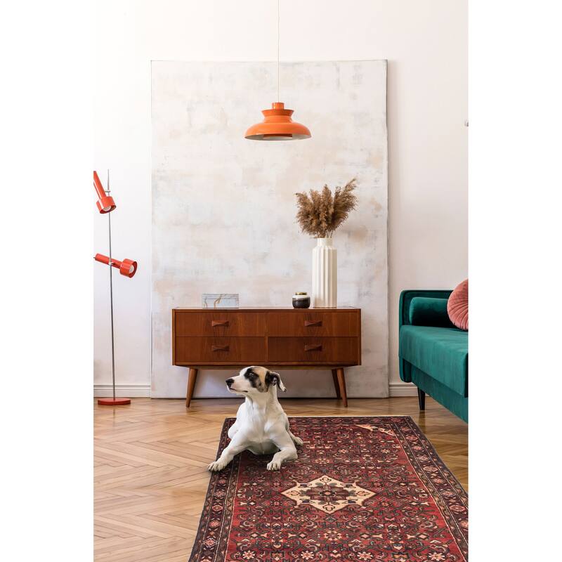 ECARPETGALLERY Hand-knotted Andelz Red Wool Rug - 3'5 x 7'3