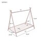 preview thumbnail 7 of 9, Pink Twin Size Metal House Tent Floor Play Bed with Slat for Kids, Girls and Boys