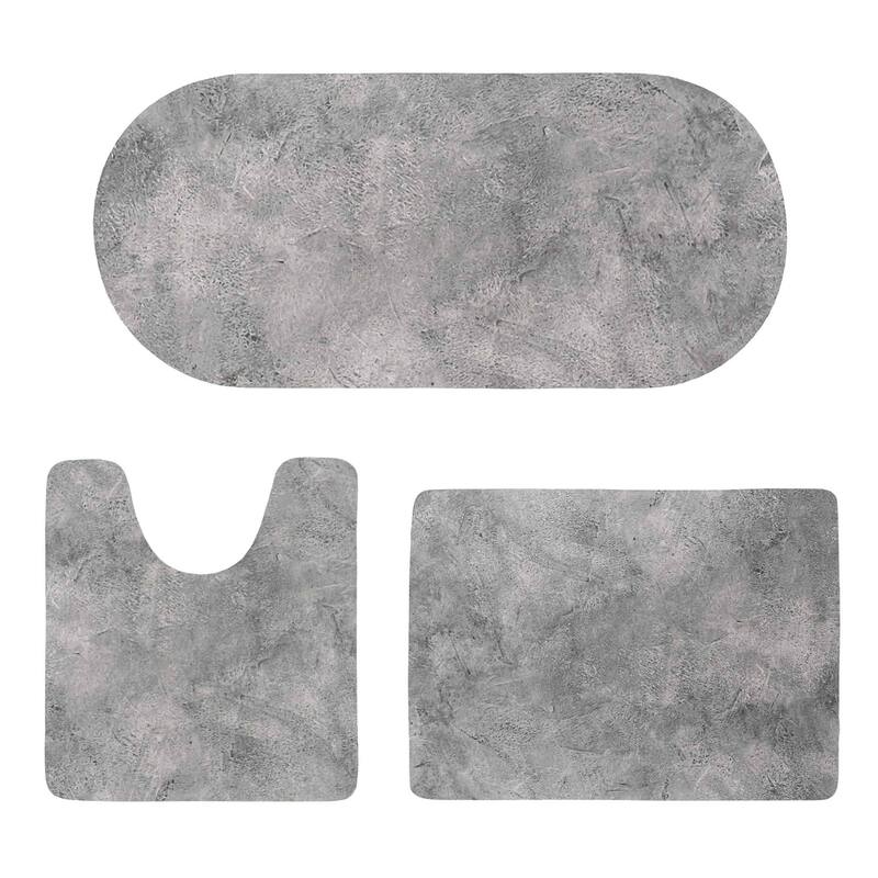 Decorative 3-Piece Bath Mat Set Includes Standard, Runner, and Contour