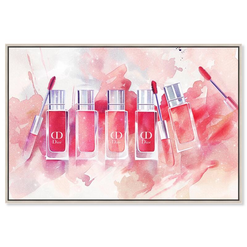 Lip Gloss Splash Canvas by Art Remedy - Silver - 24" x 16"