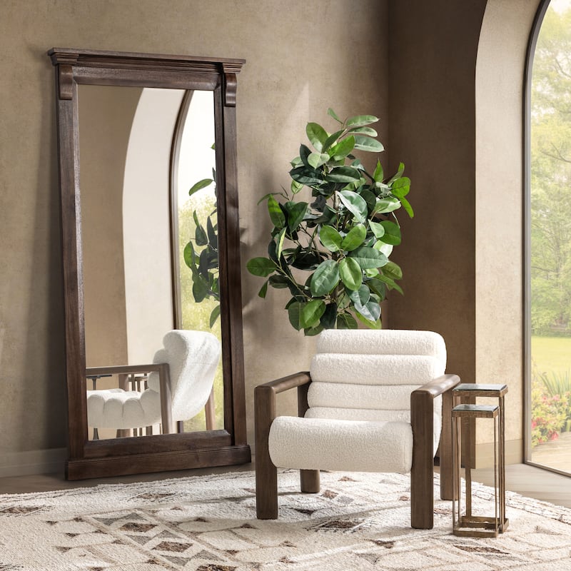 Classic Home Adelaide Solid Mango Wood Floor Mirror - Cocoa Brown