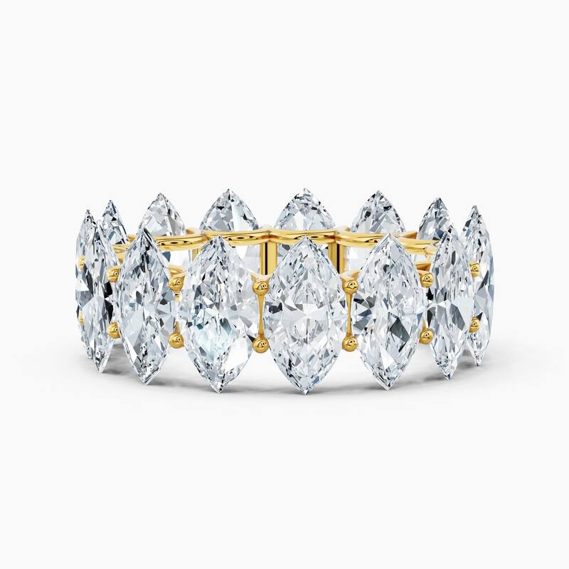 Auriya 14k Gold Marquise North-South Lab Grown Diamond Eternity Band 2.70 - 11.25 ct. tw. (F-G, VS) - 11.25 ct. wt. - 7 - Yellow
