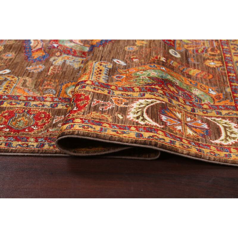 Geometric Vegetable Dye Ziegler Oriental Area Rug Handmade Wool Carpet - 6'0" x 8'9"