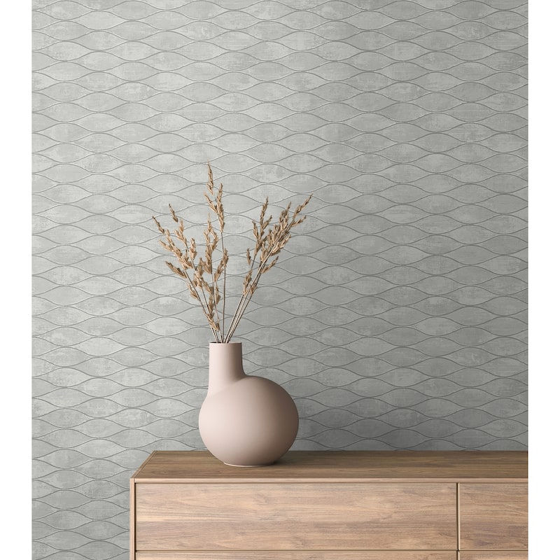 Seabrook Designs Piccola Geometric Horizontal Ogee Non-Woven Unpasted Wallpaper