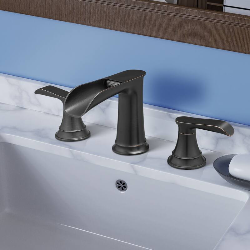 Topcraft Two Handle Waterfall Bathroom Faucet with Pop-Up Drainer