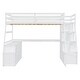preview thumbnail 18 of 83, Loft Bed Frame wDesk and Storage Staircase, Wood Loft Bed with 7 Drawers and 2 Shelves, Kid's Loft Bed Study Bed with Staircase