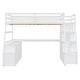 preview thumbnail 4 of 13, Loft Bed with Build-in 7 Drawers, 2 Shelves and Desk, White