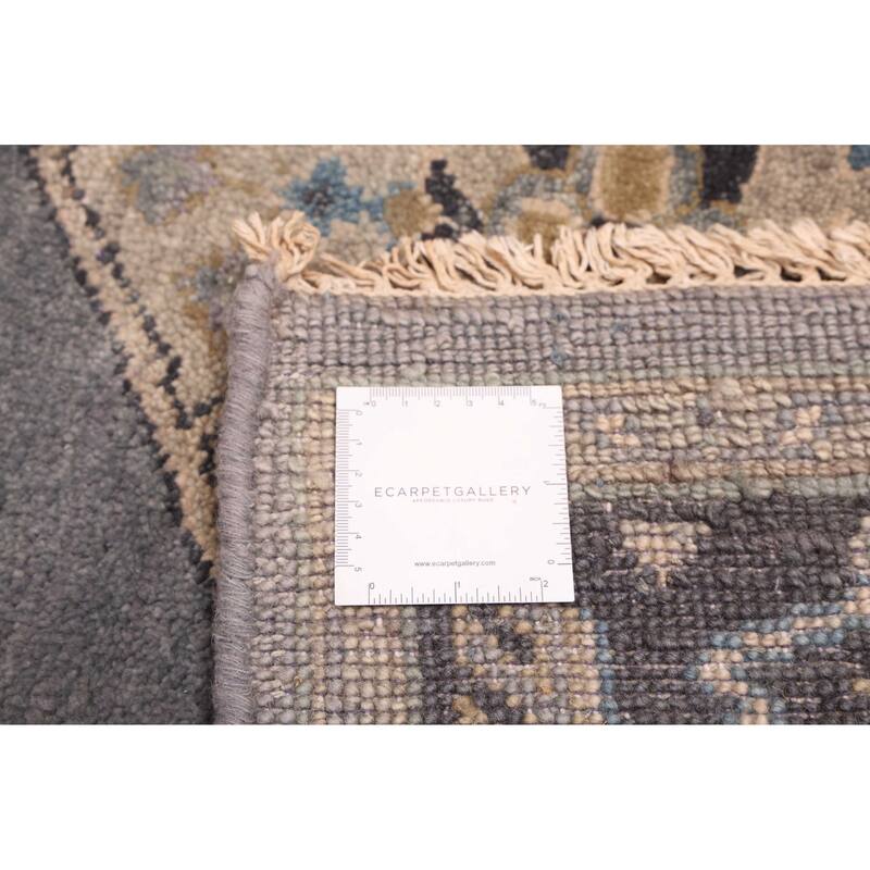 ECARPETGALLERY Hand-knotted Finest Agra Jaipur Dark Grey Wool Rug - 5'8 x 8'3