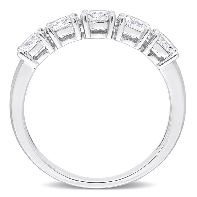 Miadora 1ct TW Oval Cut Diamond Semi-Eternity Band in 14k White Gold