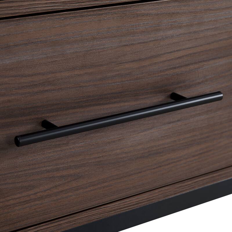 60'' Tall Display Cabinet with Tempered Glass Door, LED Lighting, 2 Drawers, Modern Storage Cabinet Book Display Cabinet