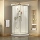 preview thumbnail 26 of 38, DreamLine Prime 33 in. x 33 in. x 76 3/4 in. H Shower Enclosure, Shower Base and Acrylic Backwall Kit Brushed Nickel Clear glass