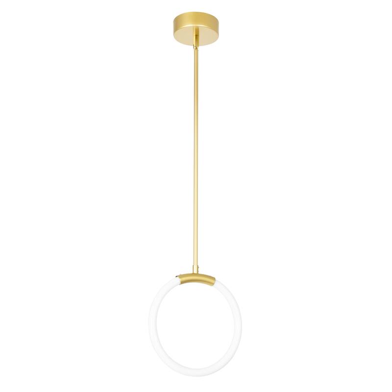 Hoops 1 Light LED Pendant With Satin Gold Finish - Satin Gold