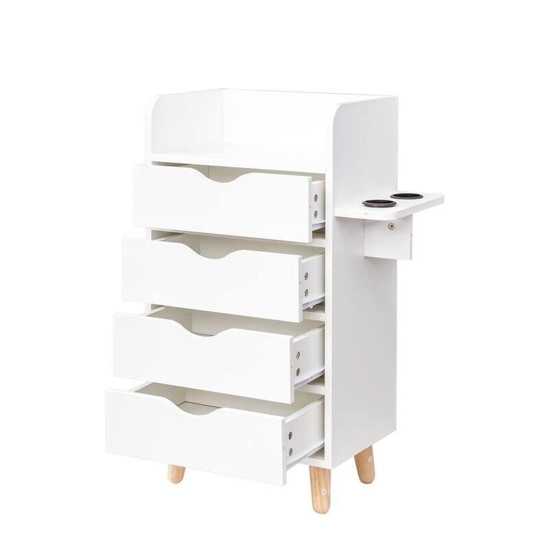 4 -Layer Salon Storage Cabinet,Beauty Barber Salon Styling Station Organizer Equipment,4 Drawers and Raised Table Legs