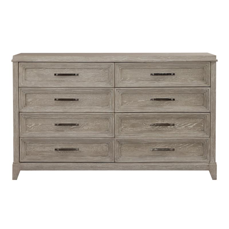 Belmar Washed Taupe & Silver Champagne Dresser & Mirror