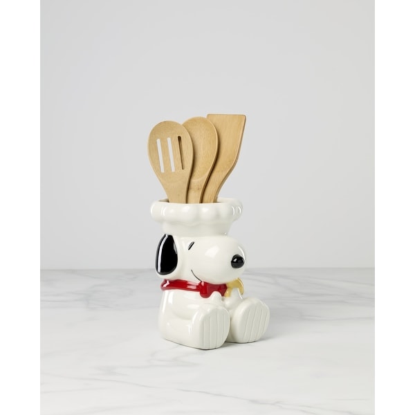 Lenox Chef Snoopy Figural Utensil Crock 4-Piece Set - Bed Bath