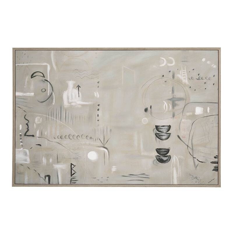 Renwil Kore Canvas Wall Art with Light Walnut Frame