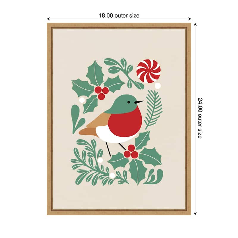 Kate and Laurel Sylvie Framed Canvas Christmas Icons Prima Set 1 by Dominique Vari
