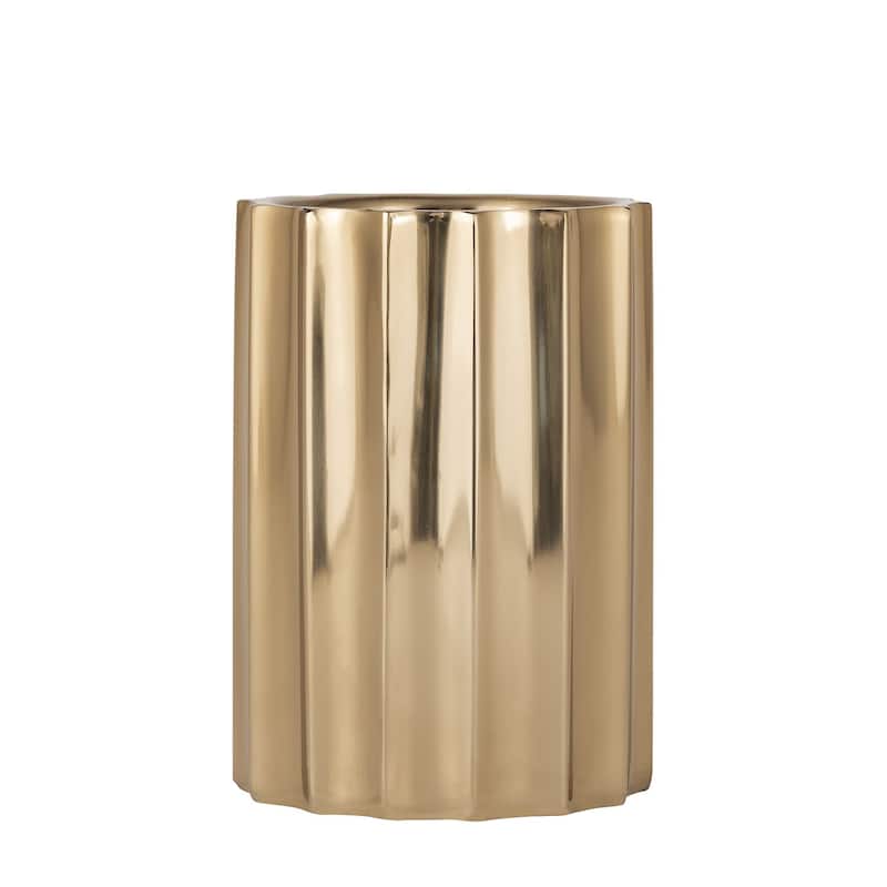 Gold Steel Ice Bucket Large Double Wall
