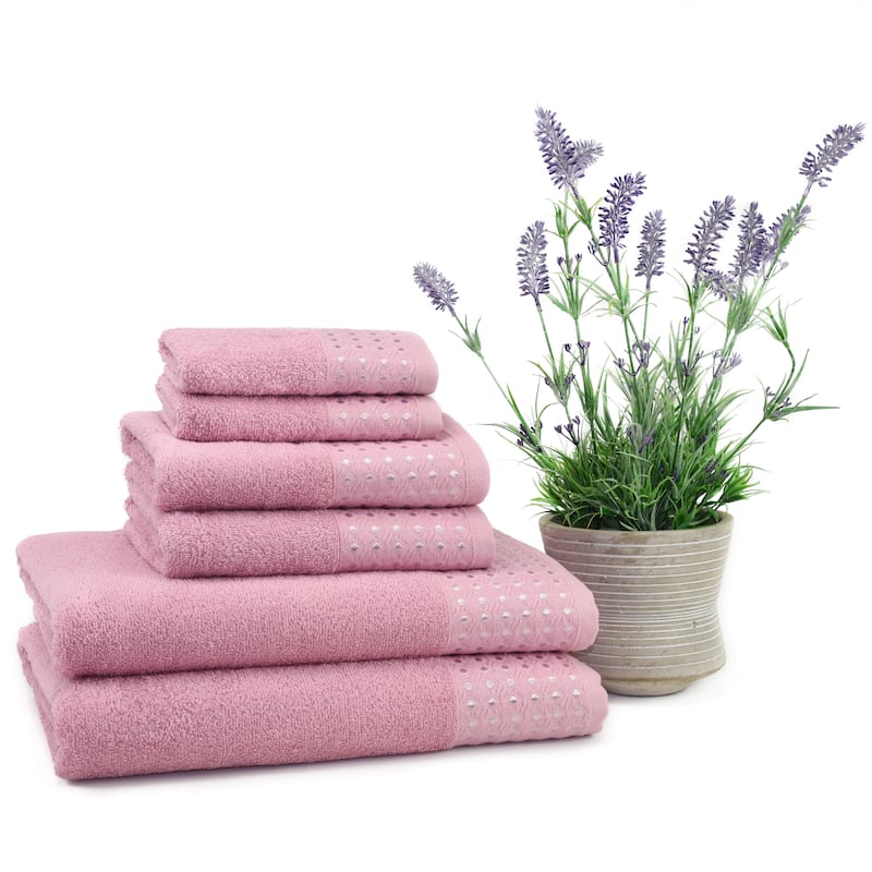 East'N Blue Petek Turkish Cotton Bath Towel Set (Set of 6) - (2 Bath Towel, 2 Hand Towel, 2 Washcloth)