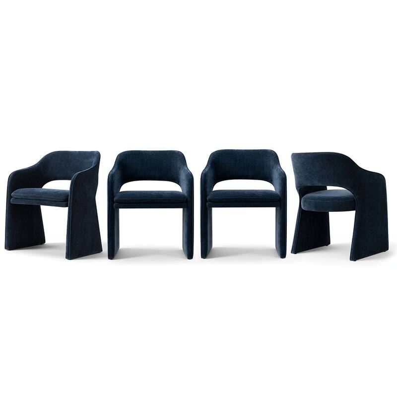 19" Seat Height Upholstered Chenille Dining Armchair (Set of 4)