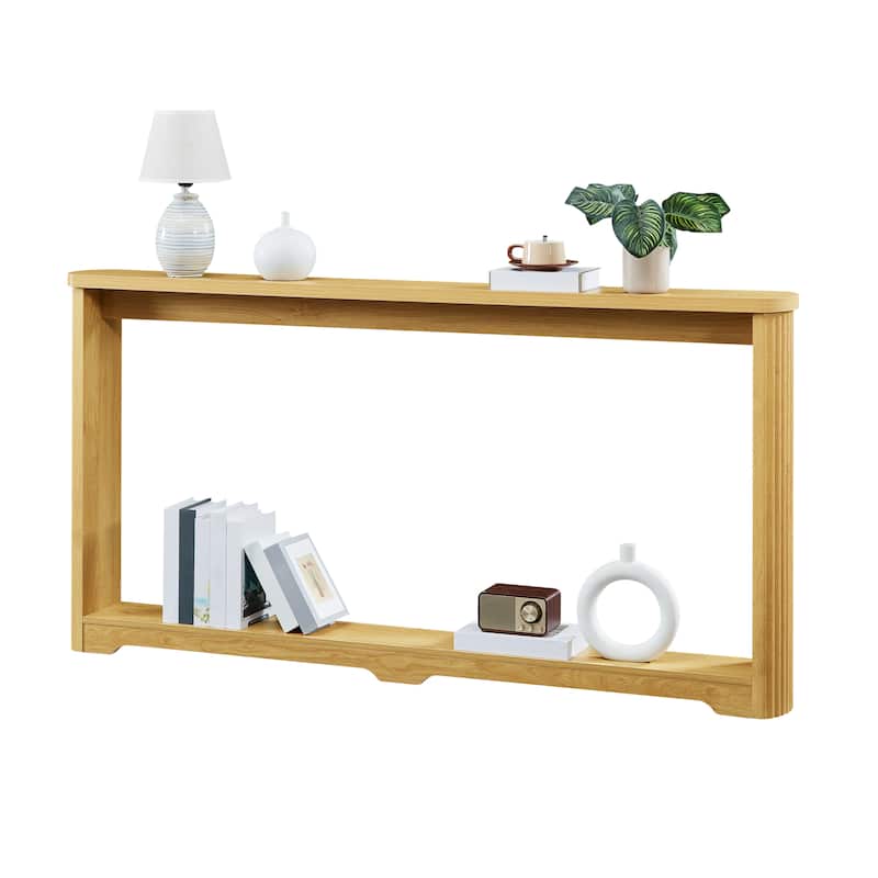 70.1"Corrugated Texture Storage Table, Narrow Wooden Console Sofa Table, Suitable For Entranceways, 70.1"L*8.7"W*35.5"H