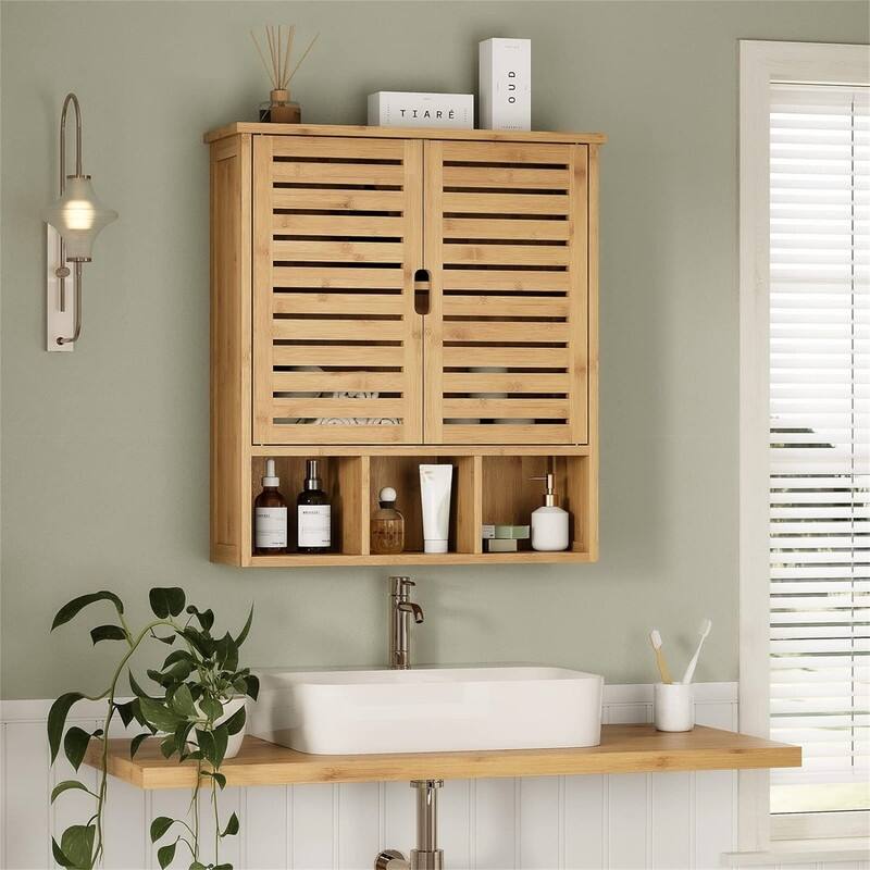 Bathroom Wall Cabinet Wood Medicine Cabinets - 23''Lx7.9''Wx26''H