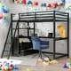 preview thumbnail 15 of 25, Modern Twin Size Loft Bed With Desk and Shelves,Two Built-in Drawers for Bedroom