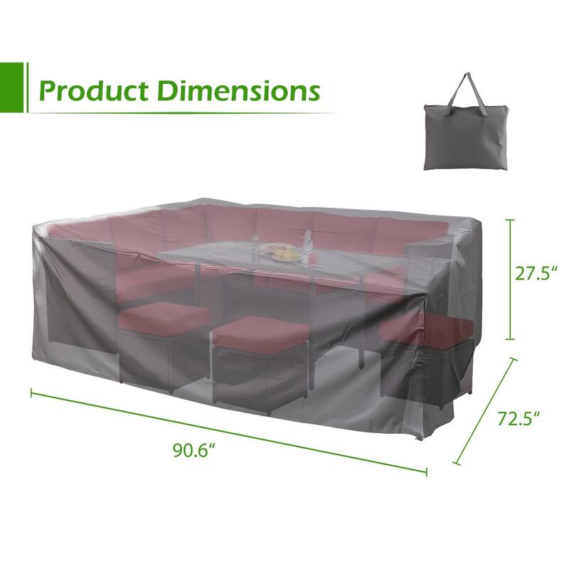 AECOJOY Patio Furniture Set Cover Waterproof Outdoor Sectional Sofa Cover
