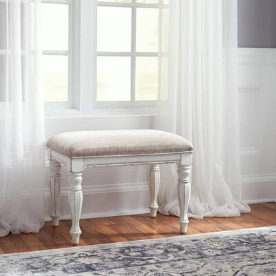 Magnolia Manor Antique White Accent Bench