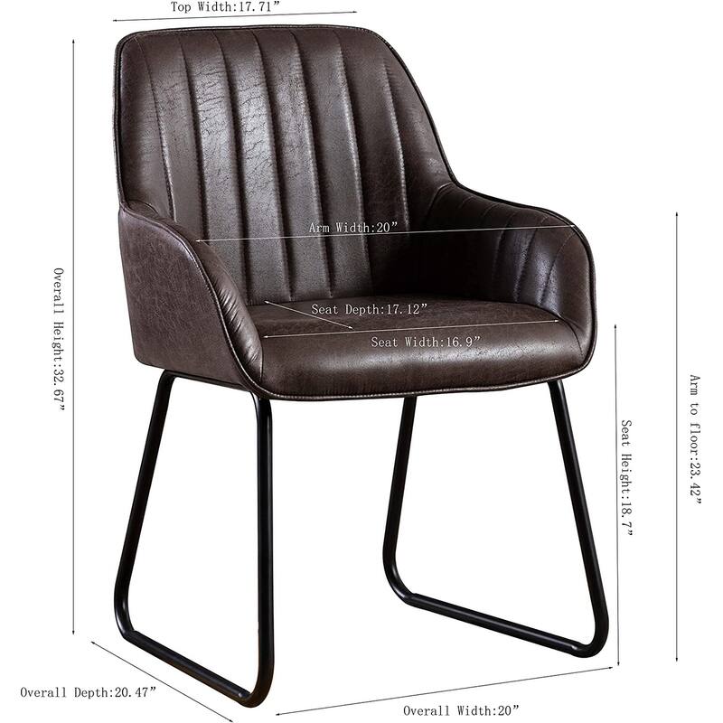 Home Beyond Synthetic Leather Dining Chairs Set of 2 PC Black