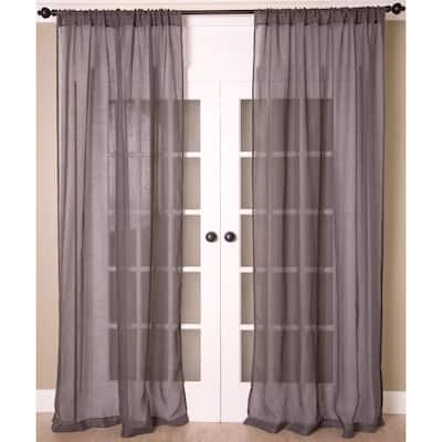 Pure Linen Solid Sheer Curtain Panel, Unlined-Single Curtain Panel