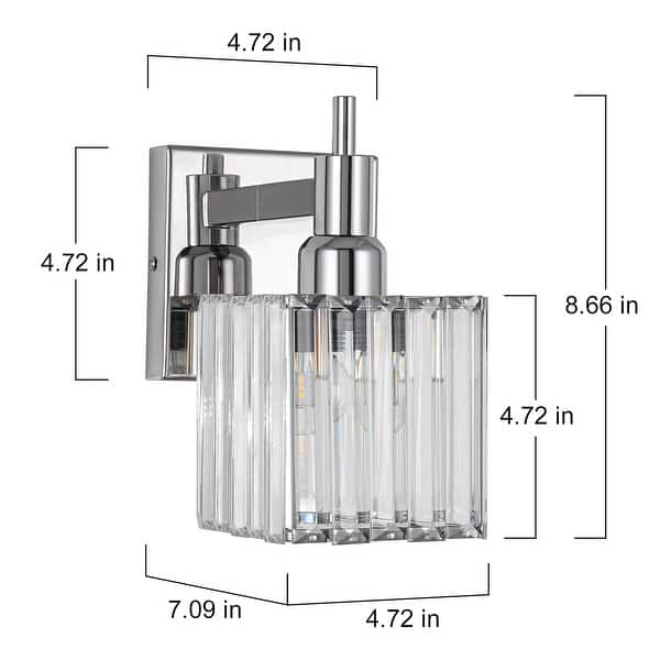 dimension image slide 22 of 23, 2/3/4-Light Modern Bathroom Crystal Vanity Light Wall Sconces