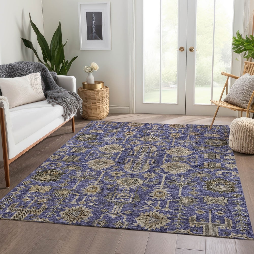 Machine Washable Indoor/ Outdoor Chantille Traditional Boho Rug