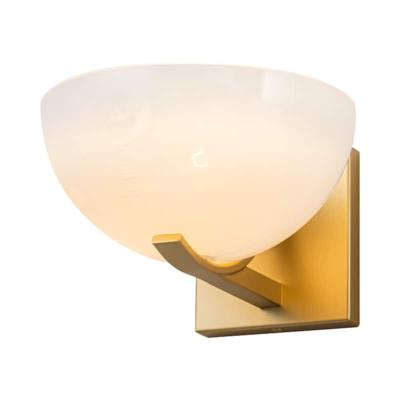 Modern Bowl-Shape Vanity Lights with Gradient White Glass Shades - 1-Light