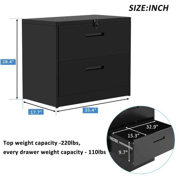 Shop Merax Heavy Duty Metal Lateral File Cabinet Lockable Overstock 30387824