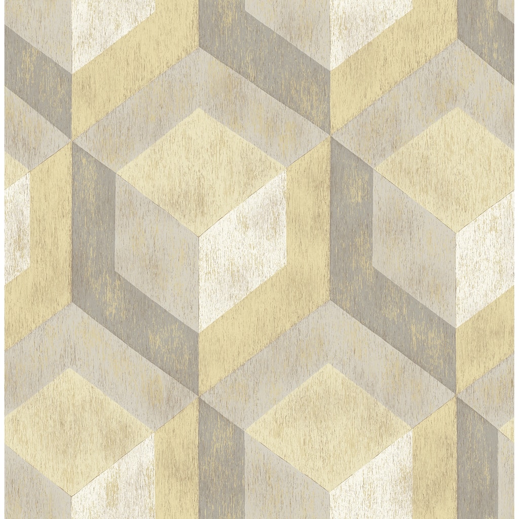 A-Street Prints Clarabelle Beige Rustic Wood Tile Wallpaper