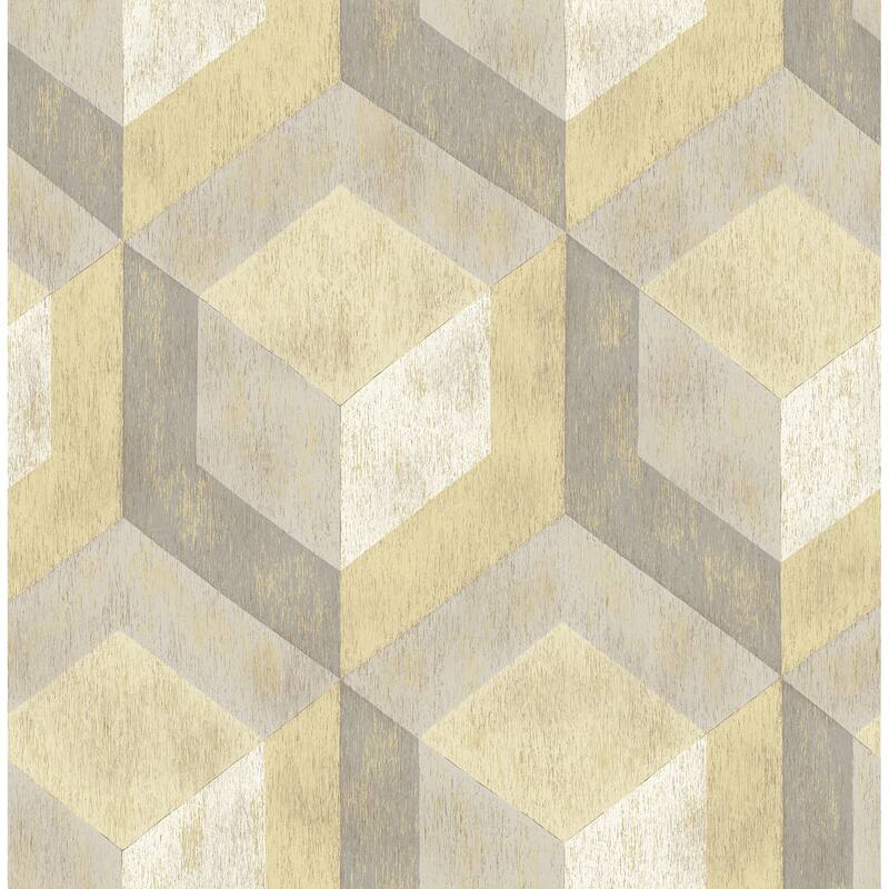 A-Street Prints Clarabelle Beige Rustic Wood Tile Wallpaper