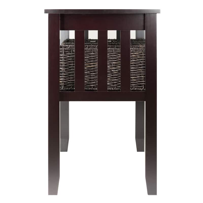 Console Hall Table with 3 Foldable Baskets Composite Wood Espresso